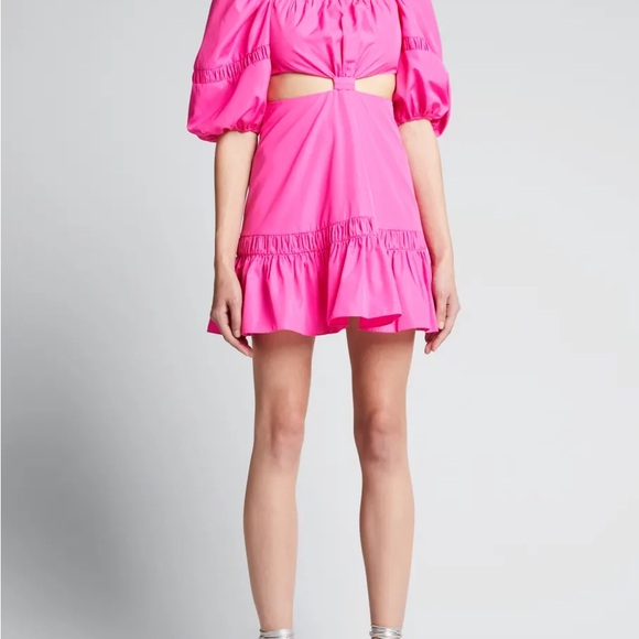 Alexis Bertana Mini Dress Magenta Cutout Puff Sleeve Small Perfect Condition - Picture 6 of 9